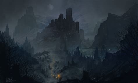 fantasy dark mountains